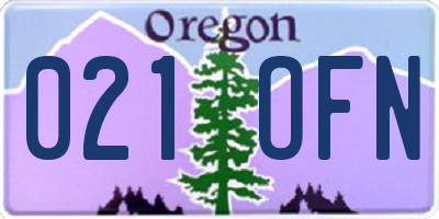 OR license plate 021OFN