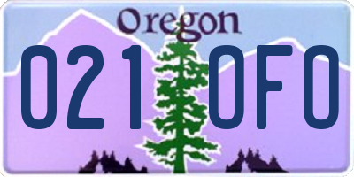 OR license plate 021OFO