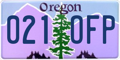 OR license plate 021OFP