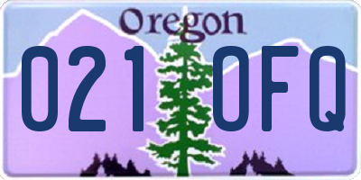 OR license plate 021OFQ