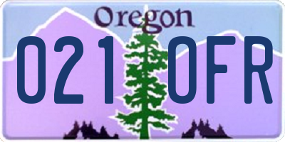 OR license plate 021OFR
