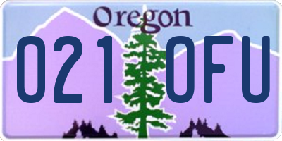 OR license plate 021OFU