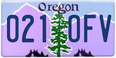 OR license plate 021OFV