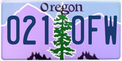 OR license plate 021OFW