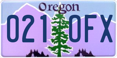 OR license plate 021OFX