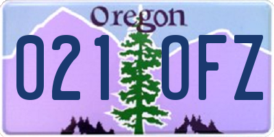 OR license plate 021OFZ