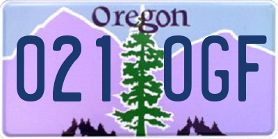OR license plate 021OGF
