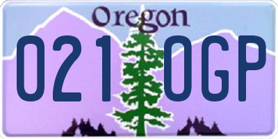 OR license plate 021OGP