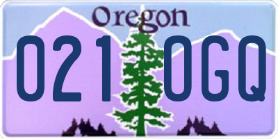 OR license plate 021OGQ