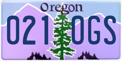 OR license plate 021OGS