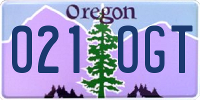 OR license plate 021OGT