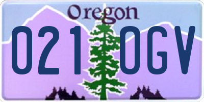 OR license plate 021OGV