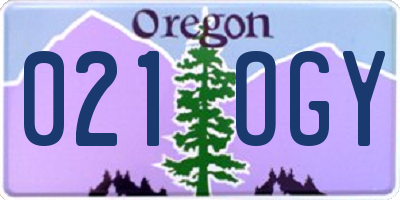 OR license plate 021OGY