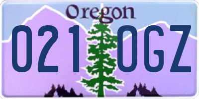OR license plate 021OGZ