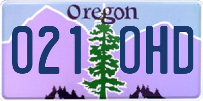 OR license plate 021OHD