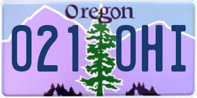OR license plate 021OHI