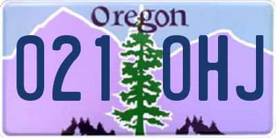 OR license plate 021OHJ