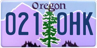 OR license plate 021OHK