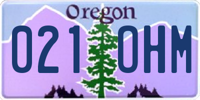 OR license plate 021OHM