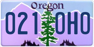 OR license plate 021OHO
