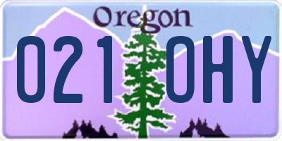 OR license plate 021OHY
