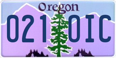 OR license plate 021OIC