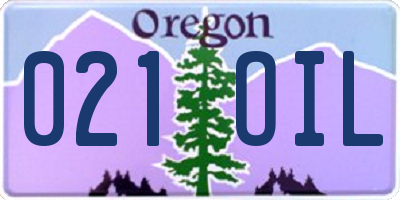 OR license plate 021OIL