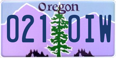 OR license plate 021OIW