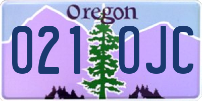 OR license plate 021OJC