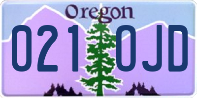 OR license plate 021OJD