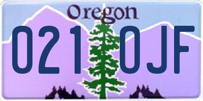 OR license plate 021OJF