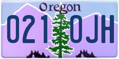 OR license plate 021OJH