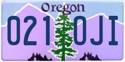 OR license plate 021OJI