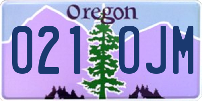 OR license plate 021OJM