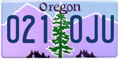 OR license plate 021OJU
