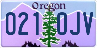 OR license plate 021OJV