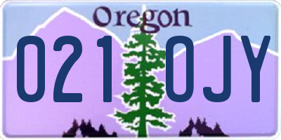 OR license plate 021OJY