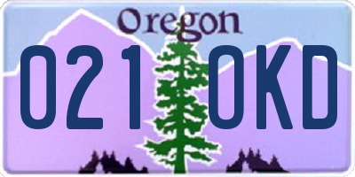 OR license plate 021OKD