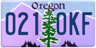 OR license plate 021OKF