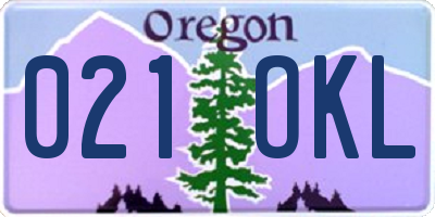 OR license plate 021OKL