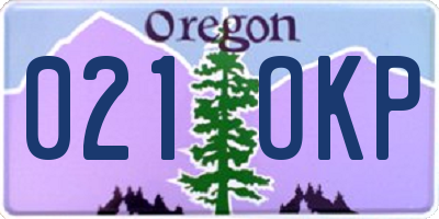OR license plate 021OKP