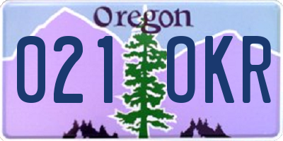OR license plate 021OKR