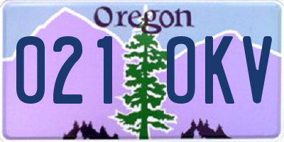 OR license plate 021OKV
