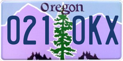 OR license plate 021OKX