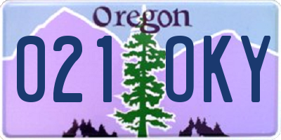 OR license plate 021OKY