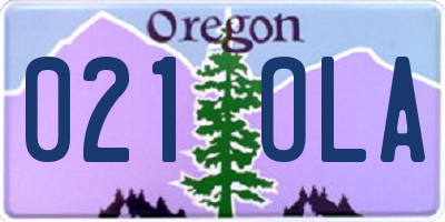 OR license plate 021OLA