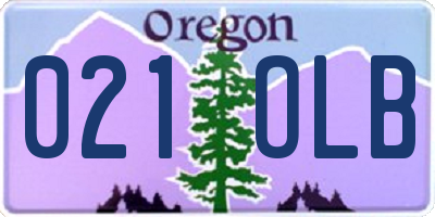 OR license plate 021OLB