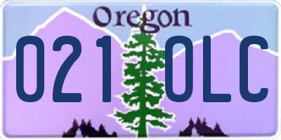 OR license plate 021OLC