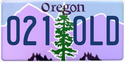 OR license plate 021OLD