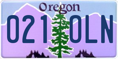 OR license plate 021OLN